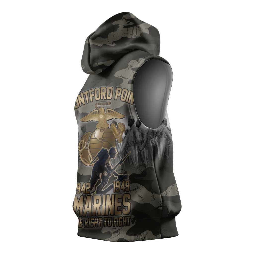 Montford Point Marines 1942-1949 Sleeveless Hoodie The Right to Fight Legacy Tribute