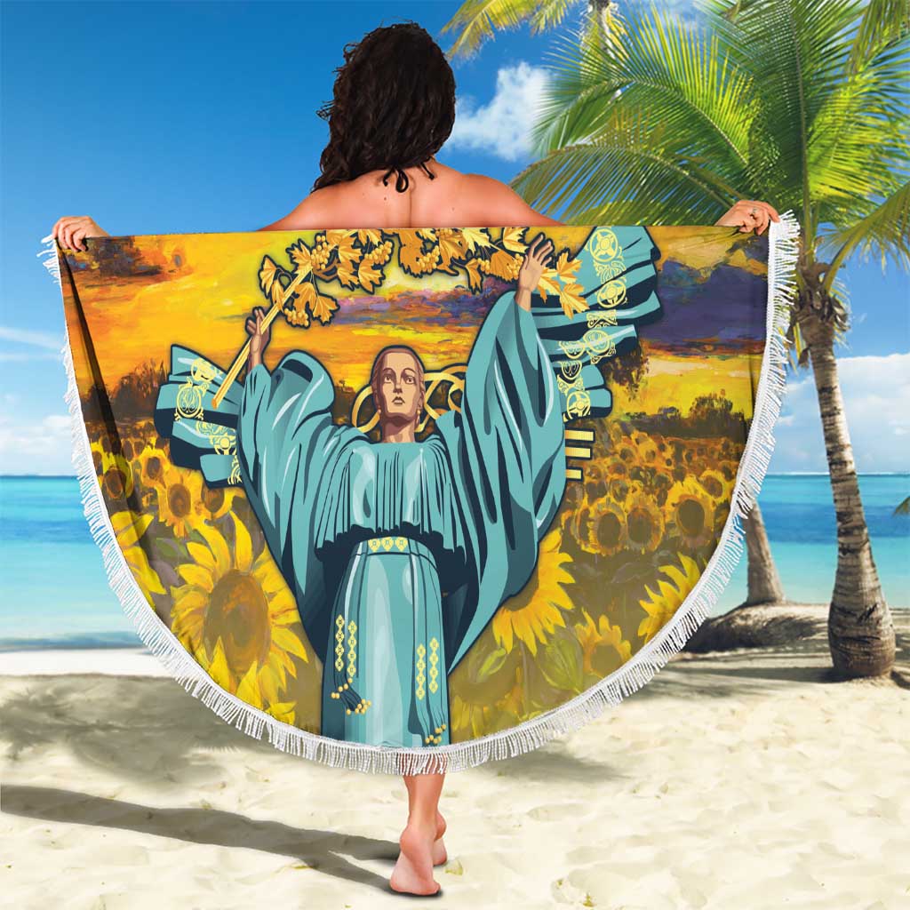 Ukraine Monument Independence Day Beach Blanket Glory to Ukraine!