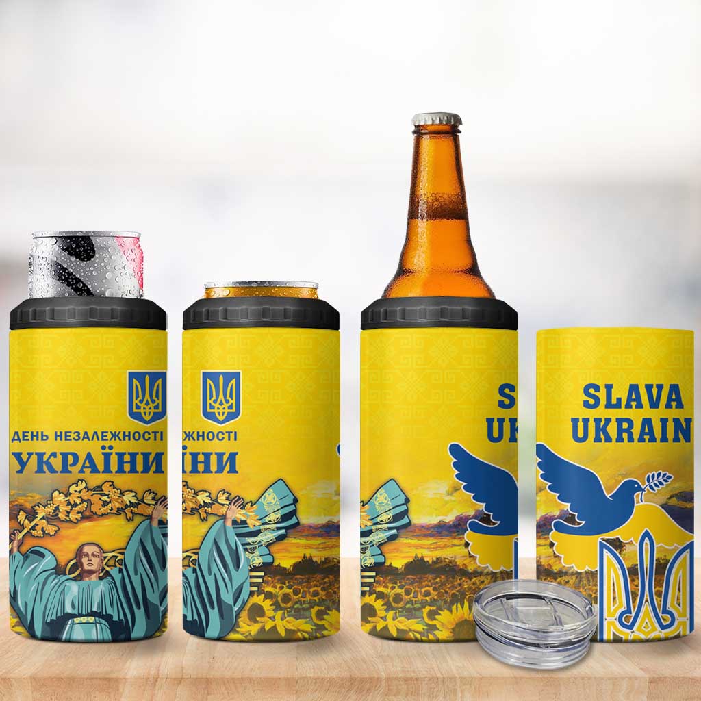 Ukraine Monument Independence Day 4 in 1 Can Cooler Tumbler Glory to Ukraine!