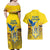 Ukraine Monument Independence Day Couples Matching Off Shoulder Maxi Dress and Hawaiian Shirt Glory to Ukraine!