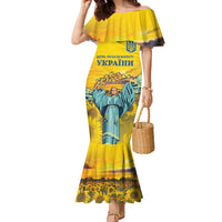 Ukraine Monument Independence Day Family Matching Mermaid Dress and Hawaiian Shirt Glory to Ukraine!