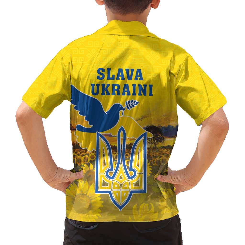 Ukraine Monument Independence Day Family Matching Summer Maxi Dress and Hawaiian Shirt Glory to Ukraine!