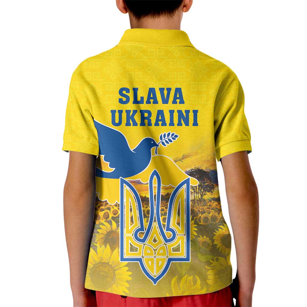 Ukraine Monument Independence Day Kid Polo Shirt Glory to Ukraine!
