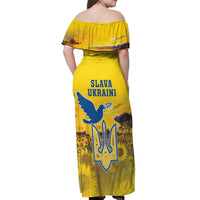 Ukraine Monument Independence Day Off Shoulder Maxi Dress Glory to Ukraine!