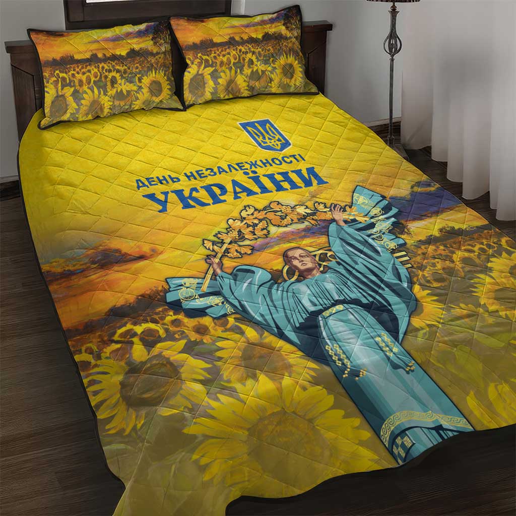 Ukraine Monument Independence Day Quilt Bed Set Glory to Ukraine!