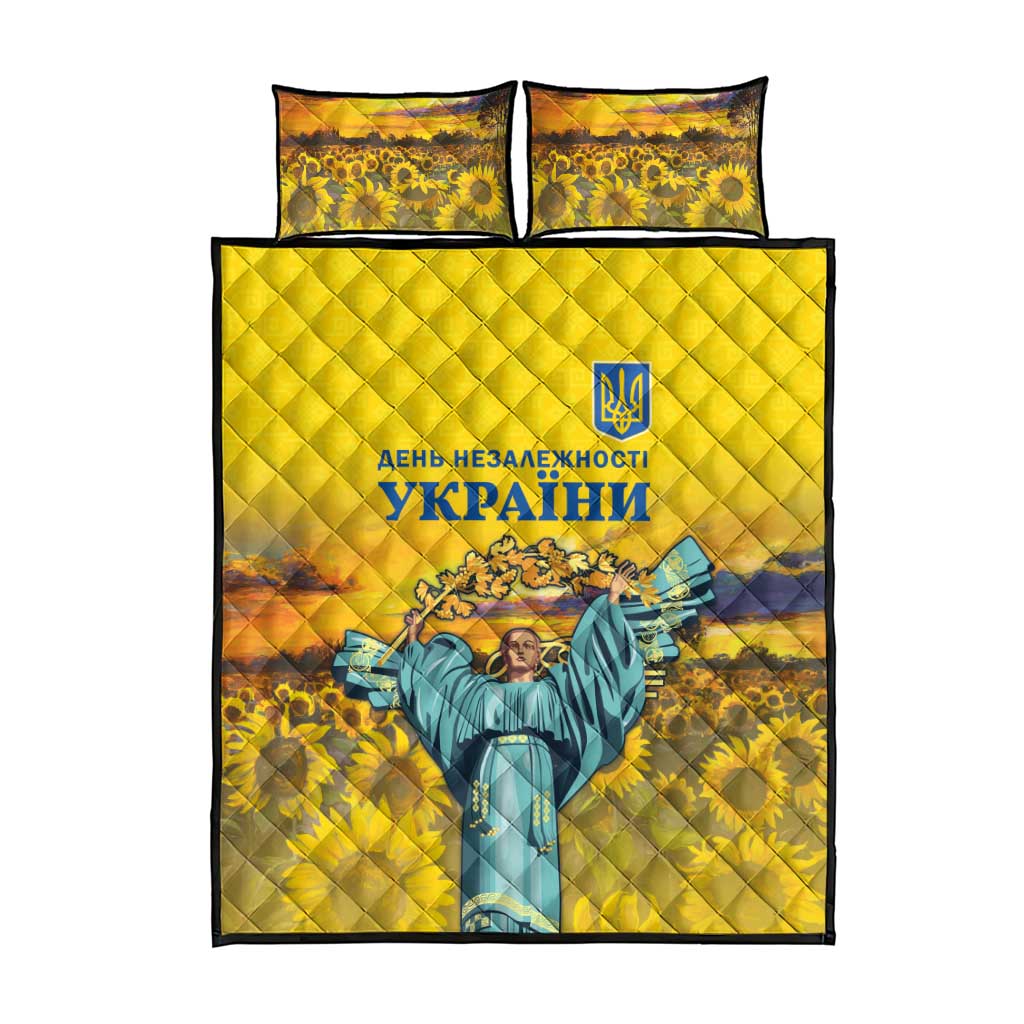 Ukraine Monument Independence Day Quilt Bed Set Glory to Ukraine!