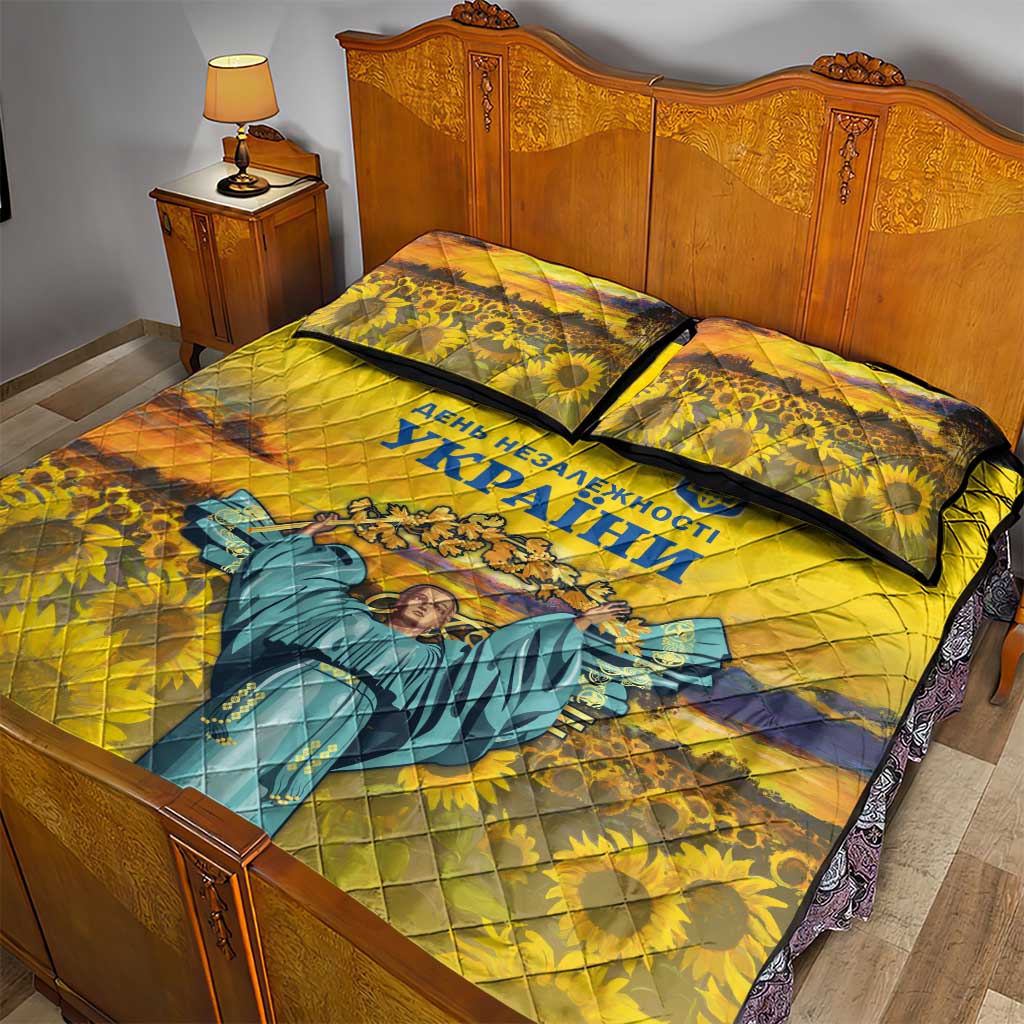 Ukraine Monument Independence Day Quilt Bed Set Glory to Ukraine!
