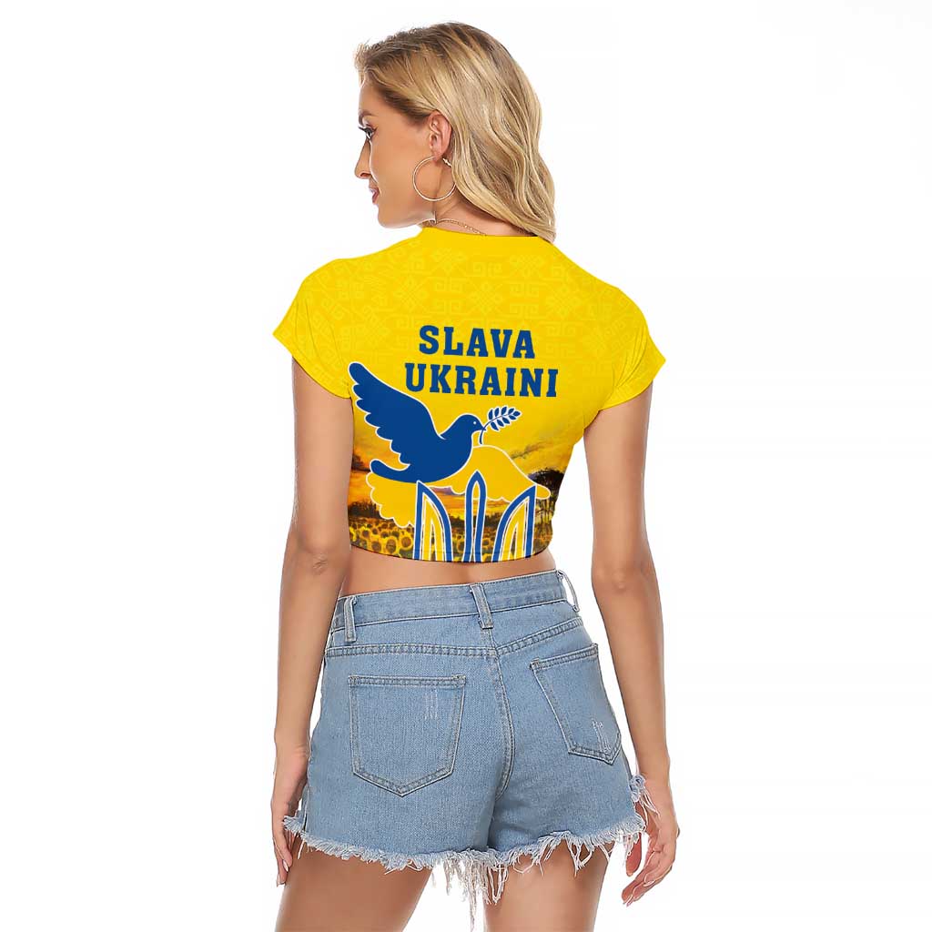 Ukraine Monument Independence Day Raglan Cropped T Shirt Glory to Ukraine!