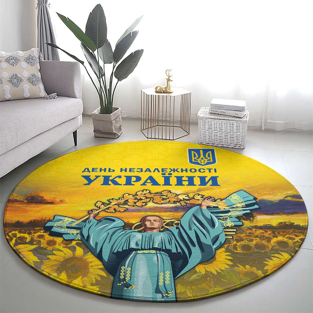 Ukraine Monument Independence Day Round Carpet Glory to Ukraine!