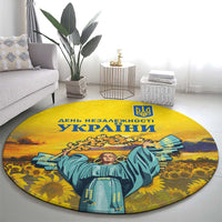 Ukraine Monument Independence Day Round Carpet Glory to Ukraine!