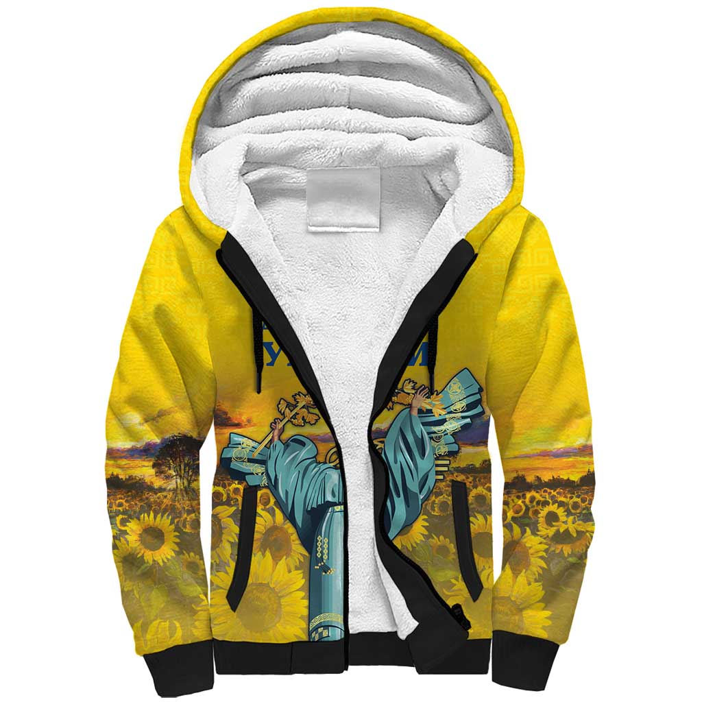 Ukraine Monument Independence Day Sherpa Hoodie Glory to Ukraine!