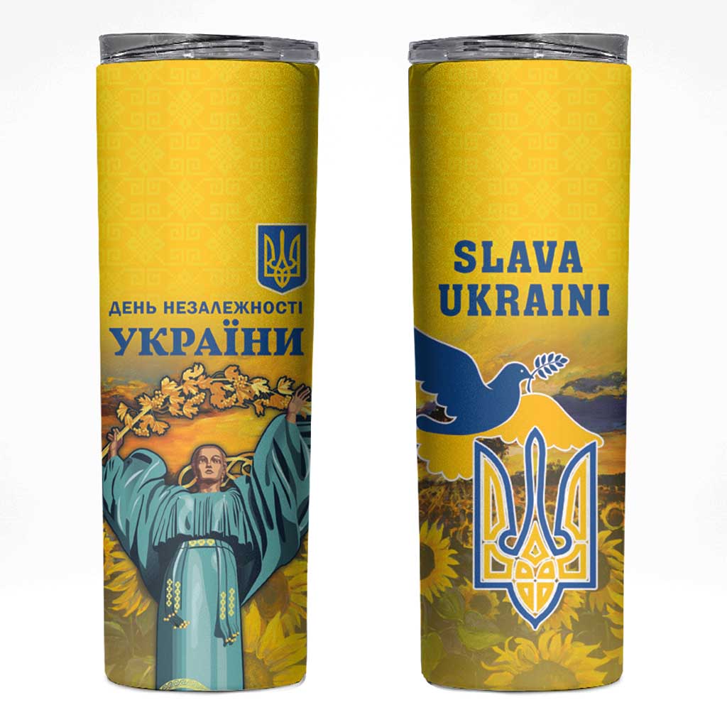 Ukraine Monument Independence Day Skinny Tumbler Glory to Ukraine!