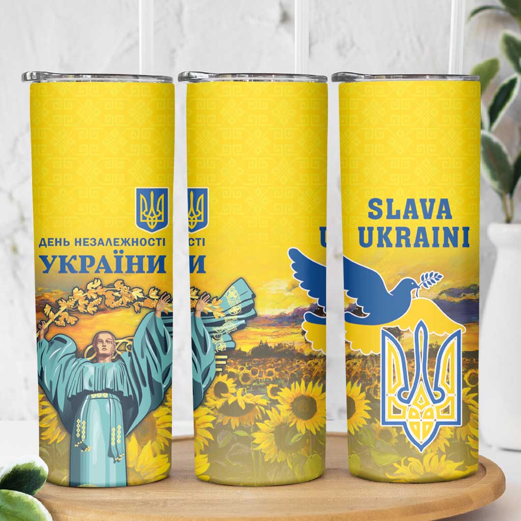 Ukraine Monument Independence Day Skinny Tumbler Glory to Ukraine!