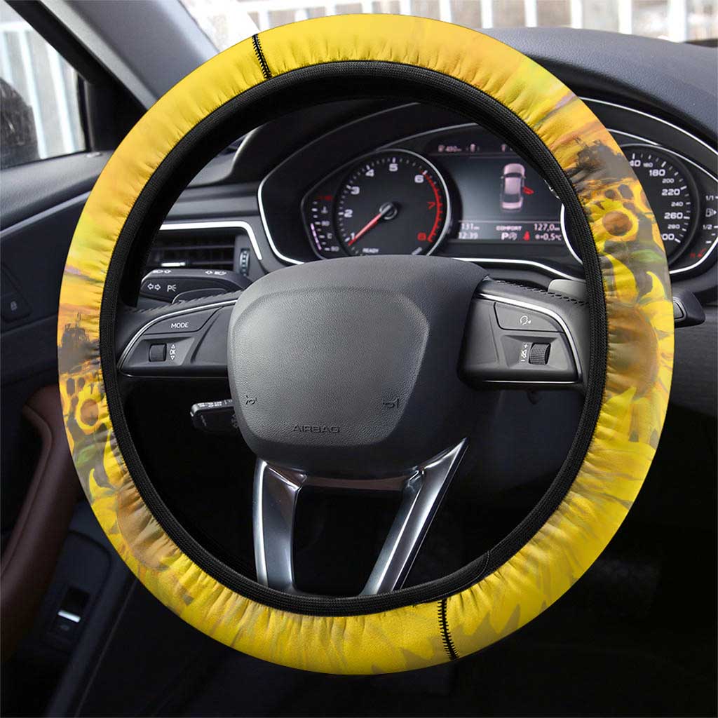 Ukraine Monument Independence Day Steering Wheel Cover Glory to Ukraine!
