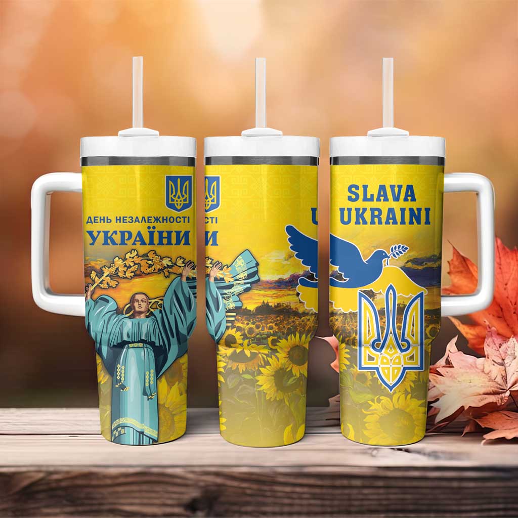 Ukraine Monument Independence Day Tumbler With Handle Glory to Ukraine!