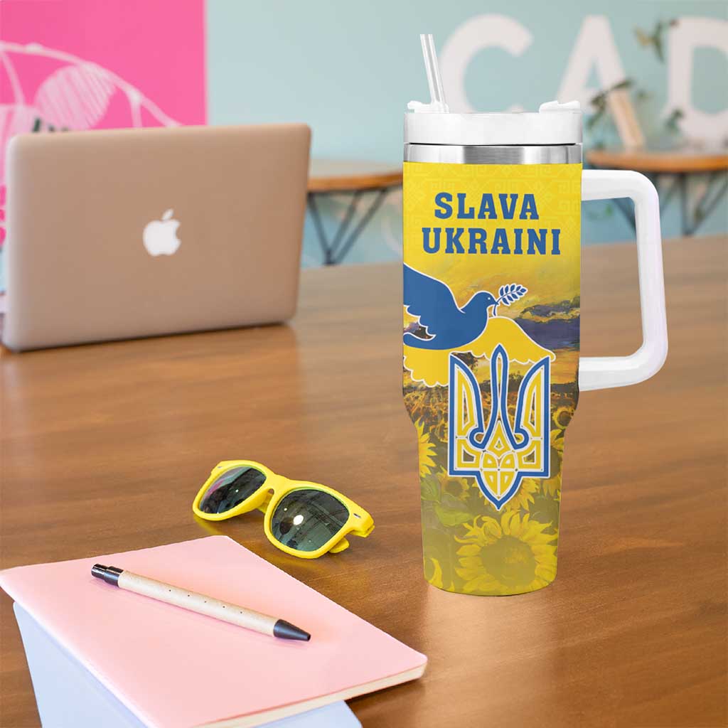 Ukraine Monument Independence Day Tumbler With Handle Glory to Ukraine!