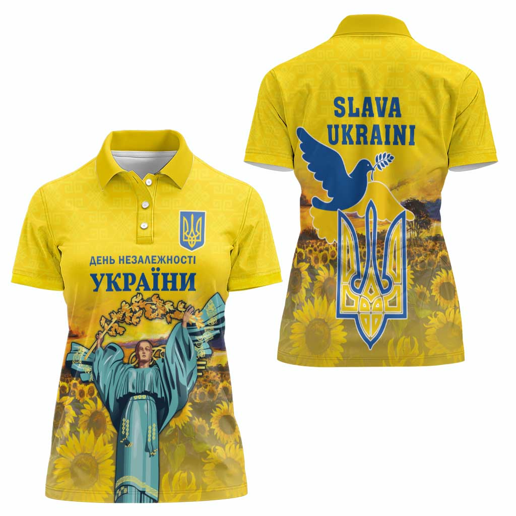 Ukraine Monument Independence Day Women Polo Shirt Glory to Ukraine!