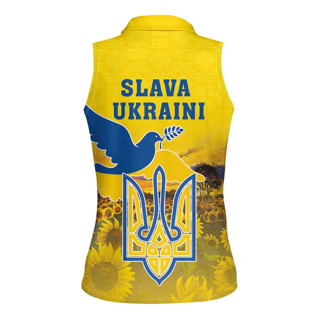 Ukraine Monument Independence Day Women Sleeveless Polo Shirt Glory to Ukraine!