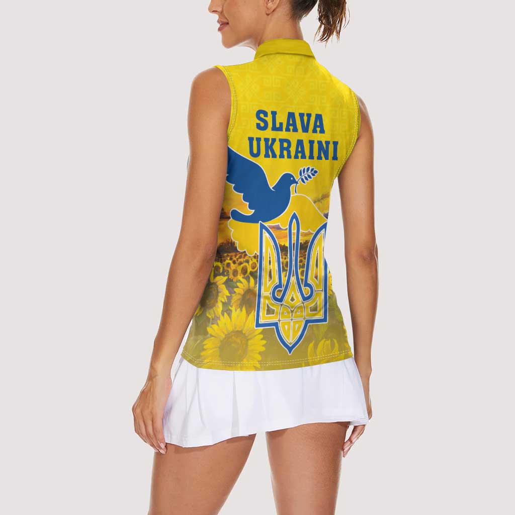 Ukraine Monument Independence Day Women Sleeveless Polo Shirt Glory to Ukraine!