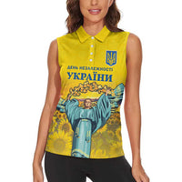 Ukraine Monument Independence Day Women Sleeveless Polo Shirt Glory to Ukraine!