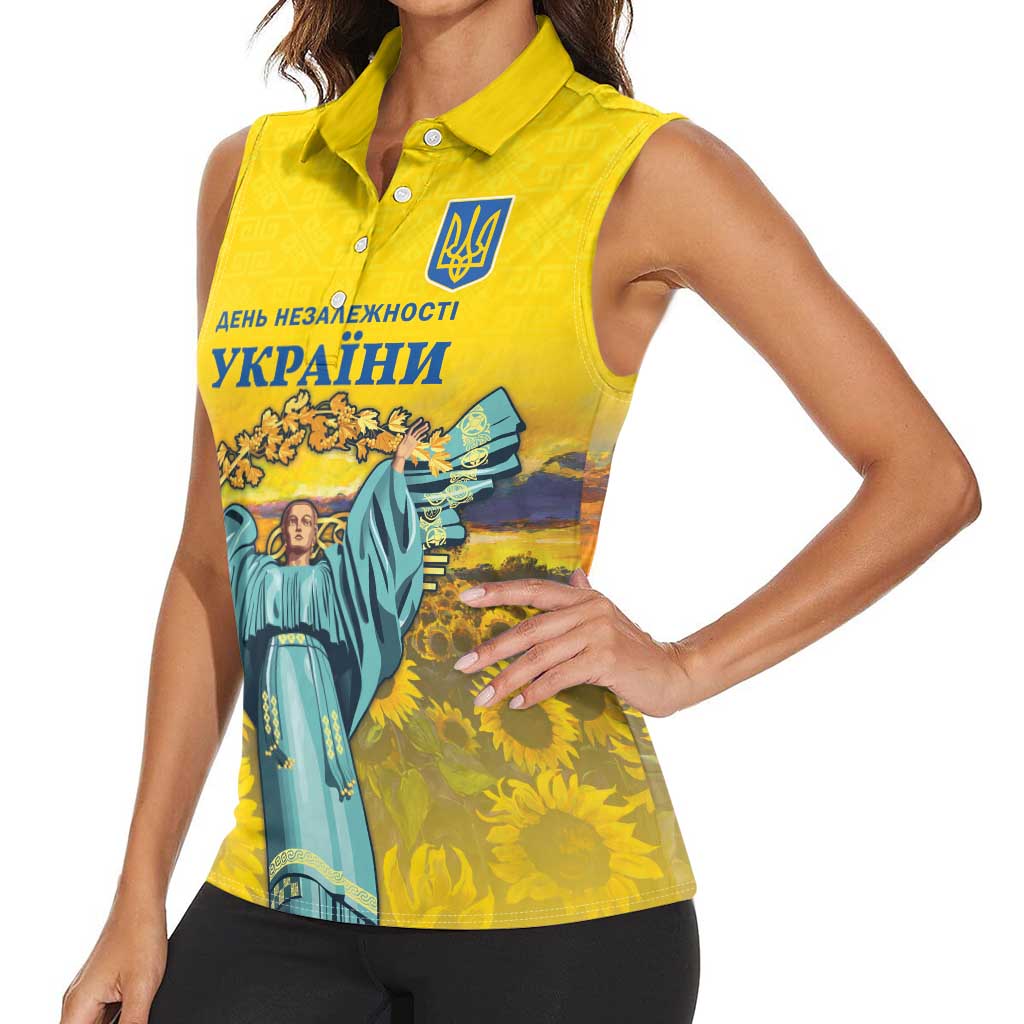 Ukraine Monument Independence Day Women Sleeveless Polo Shirt Glory to Ukraine!