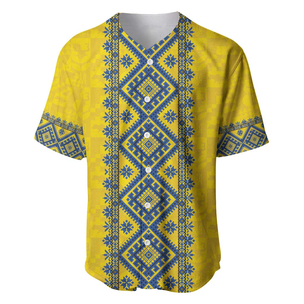 Blue Ukraine Folk Patterns Baseball Jersey Simple Style