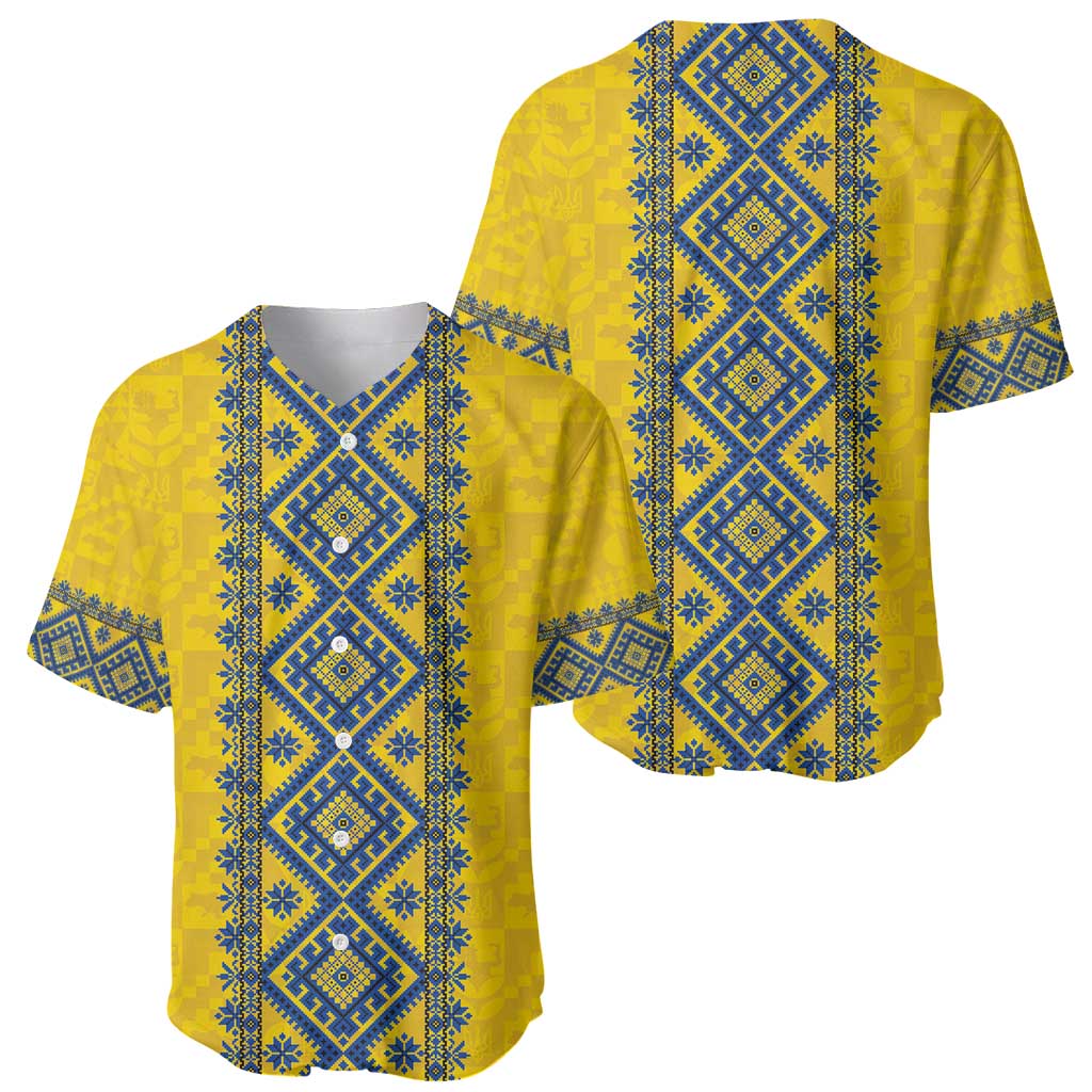Blue Ukraine Folk Patterns Baseball Jersey Simple Style