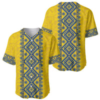 Blue Ukraine Folk Patterns Baseball Jersey Simple Style