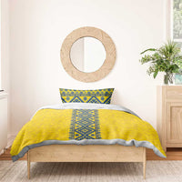 Blue Ukraine Folk Patterns Bedding Set Simple Style