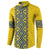 Blue Ukraine Folk Patterns Button Sweatshirt Simple Style
