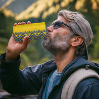 Blue Ukraine Folk Patterns 4 in 1 Can Cooler Tumbler Simple Style