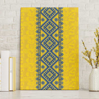 Blue Ukraine Folk Patterns Canvas Wall Art Simple Style