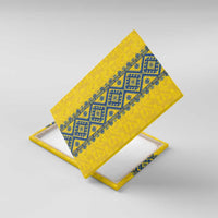 Blue Ukraine Folk Patterns Canvas Wall Art Simple Style