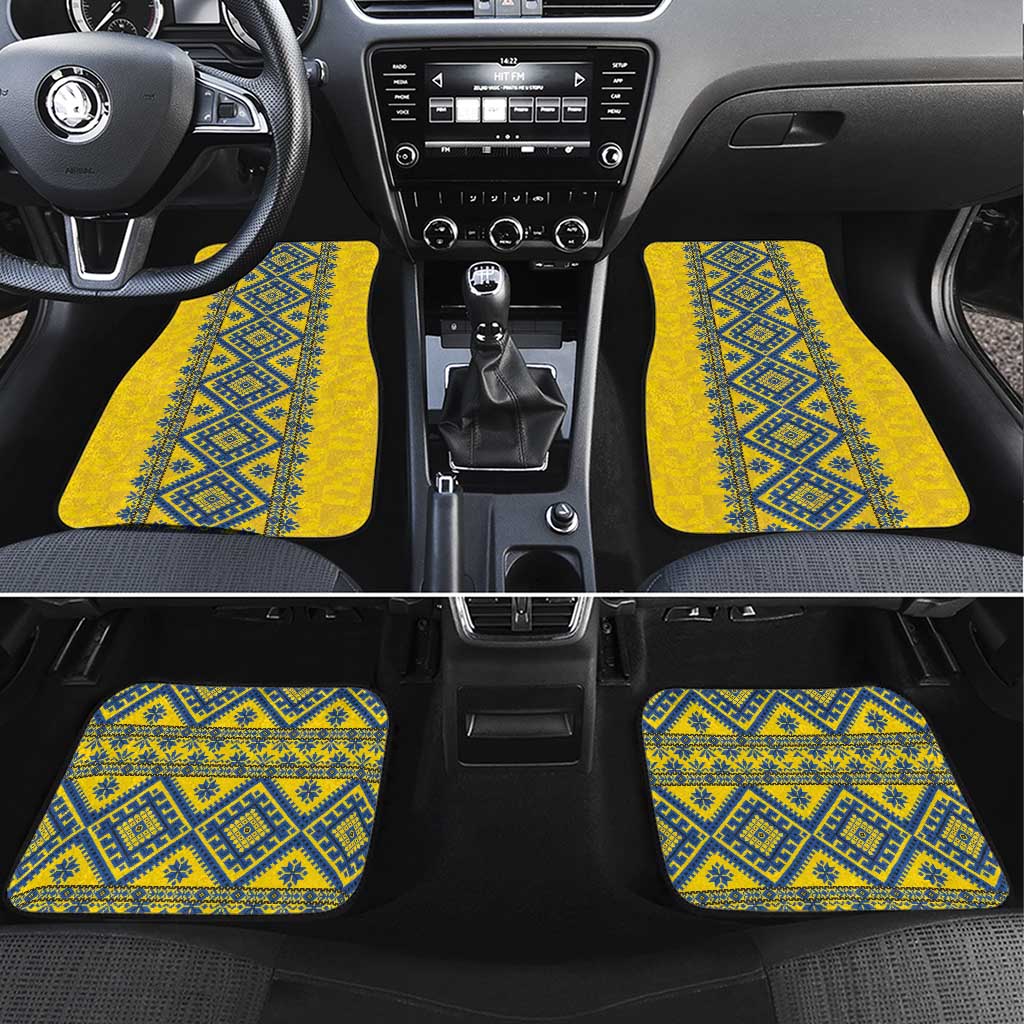 Blue Ukraine Folk Patterns Car Mats Simple Style