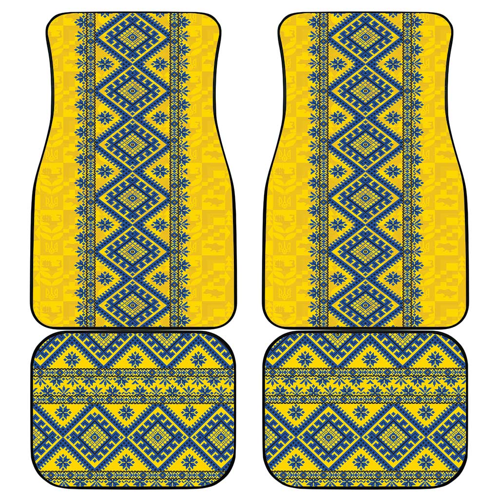 Blue Ukraine Folk Patterns Car Mats Simple Style