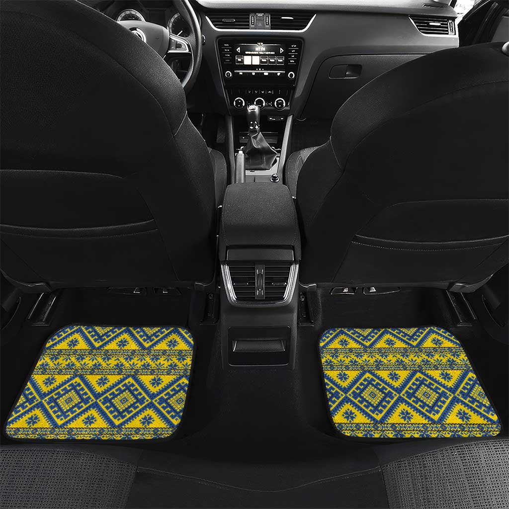 Blue Ukraine Folk Patterns Car Mats Simple Style