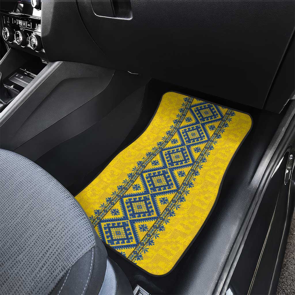 Blue Ukraine Folk Patterns Car Mats Simple Style