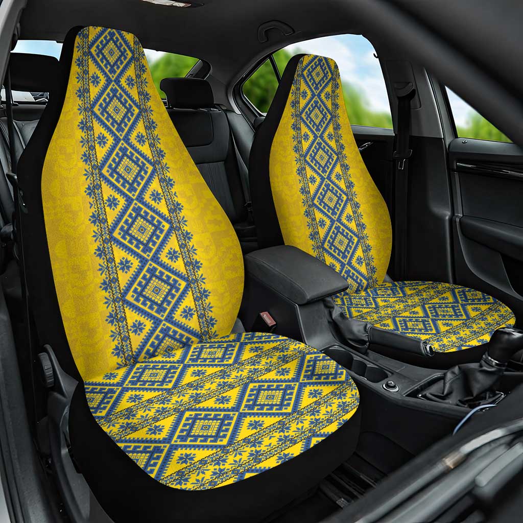Blue Ukraine Folk Patterns Car Seat Cover Simple Style