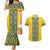 Blue Ukraine Folk Patterns Couples Matching Mermaid Dress and Hawaiian Shirt Simple Style