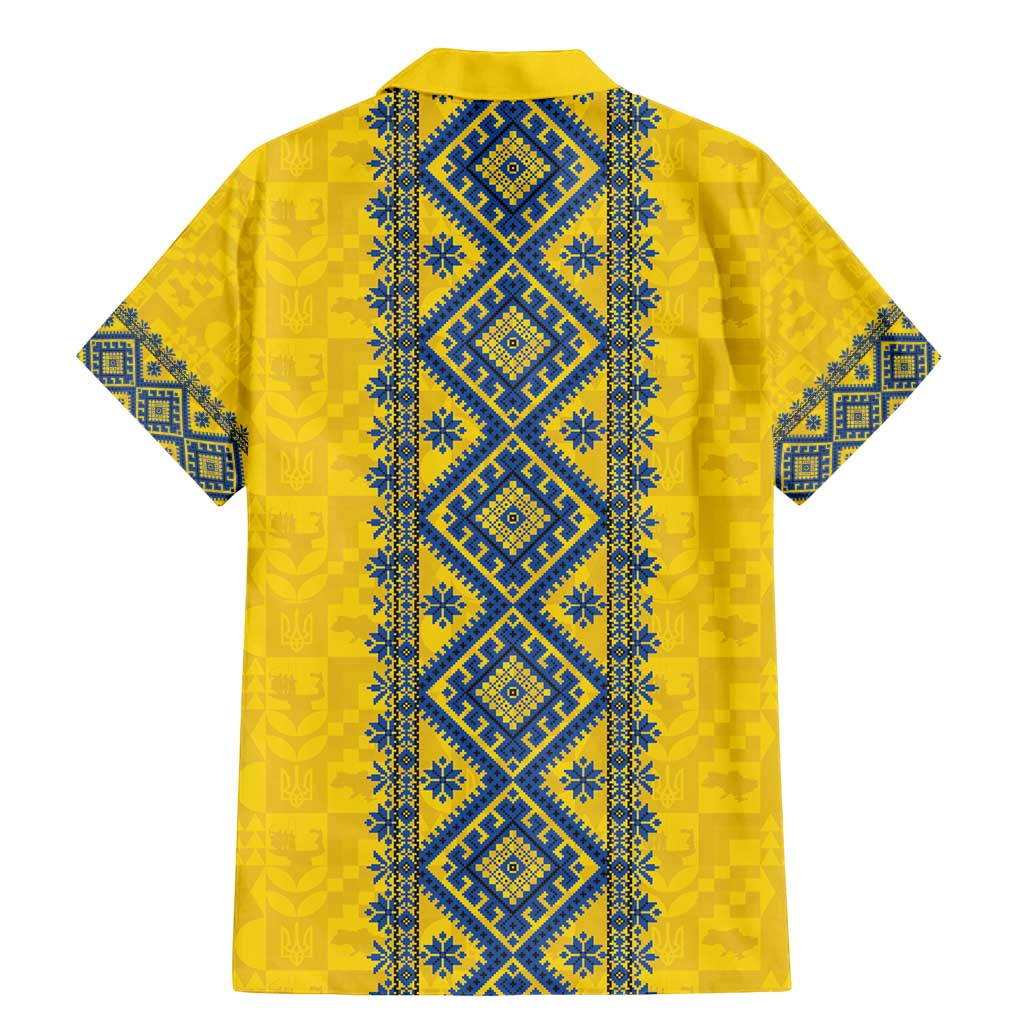 Blue Ukraine Folk Patterns Family Matching Mermaid Dress and Hawaiian Shirt Simple Style