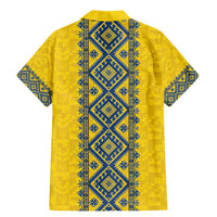 Blue Ukraine Folk Patterns Family Matching Mermaid Dress and Hawaiian Shirt Simple Style