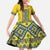 Blue Ukraine Folk Patterns Family Matching Puletasi and Hawaiian Shirt Simple Style