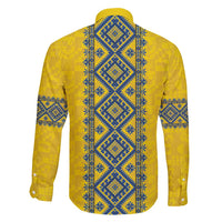 Blue Ukraine Folk Patterns Family Matching Summer Maxi Dress and Hawaiian Shirt Simple Style