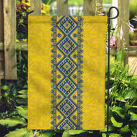Blue Ukraine Folk Patterns Garden Flag Simple Style