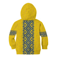 Blue Ukraine Folk Patterns Kid Hoodie Simple Style