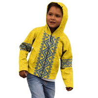 Blue Ukraine Folk Patterns Kid Hoodie Simple Style