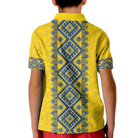 Blue Ukraine Folk Patterns Kid Polo Shirt Simple Style