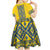 Blue Ukraine Folk Patterns Kid Short Sleeve Dress Simple Style