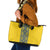 Blue Ukraine Folk Patterns Leather Tote Bag Simple Style