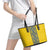 Blue Ukraine Folk Patterns Leather Tote Bag Simple Style